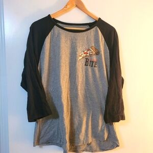 Love at First Bite pizza baseball 3/4 shirt